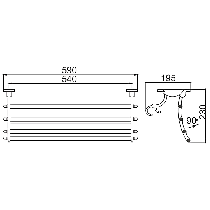 Полка с полотенцедержателем Frap F807