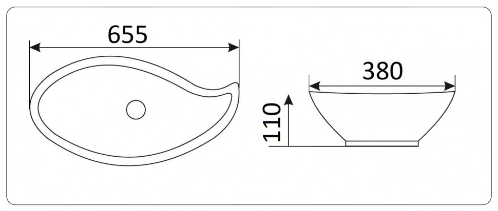 Накладная раковина CeramaLux 66 N 9052