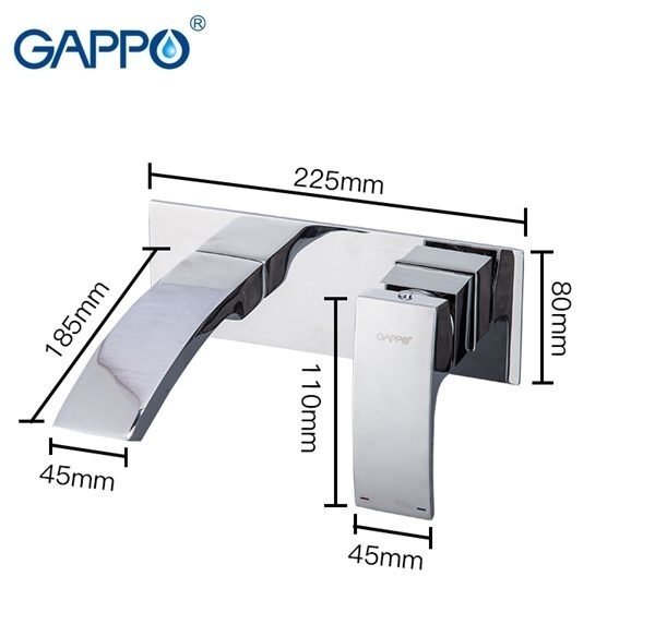 Встраиваемый смеситель для раковины Gappo G1007-2