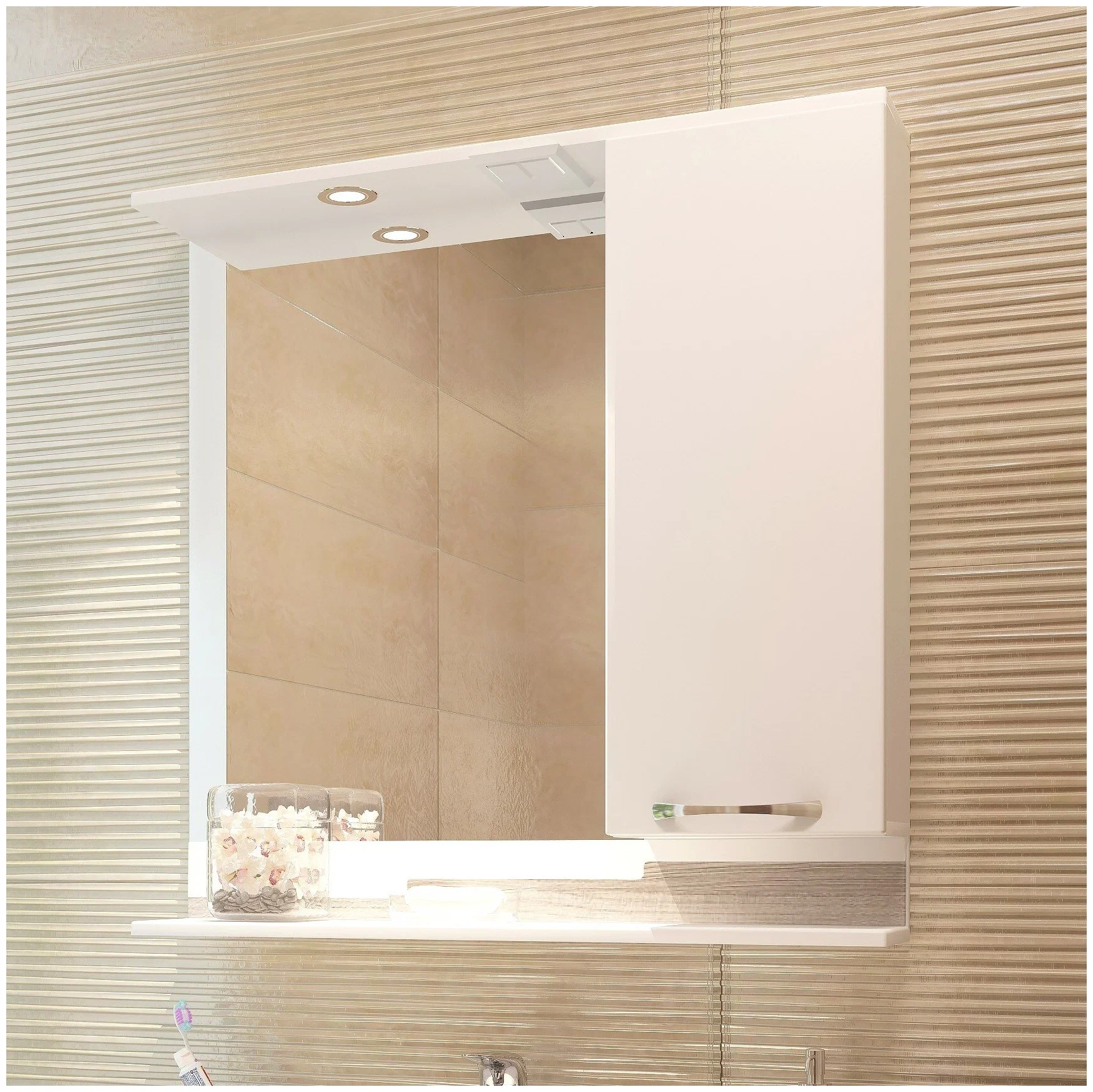 Шкаф-зеркало EvaGold Каскад 75 моринга