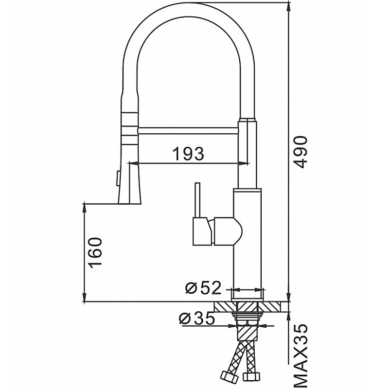 Смеситель для кухни с гибким изливом Frap F4452-8