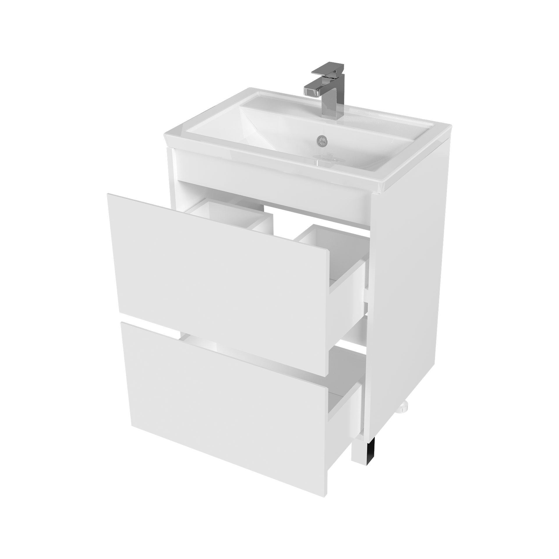 Тумба 1Marka New Aris 60Н 2я. Белый глянец