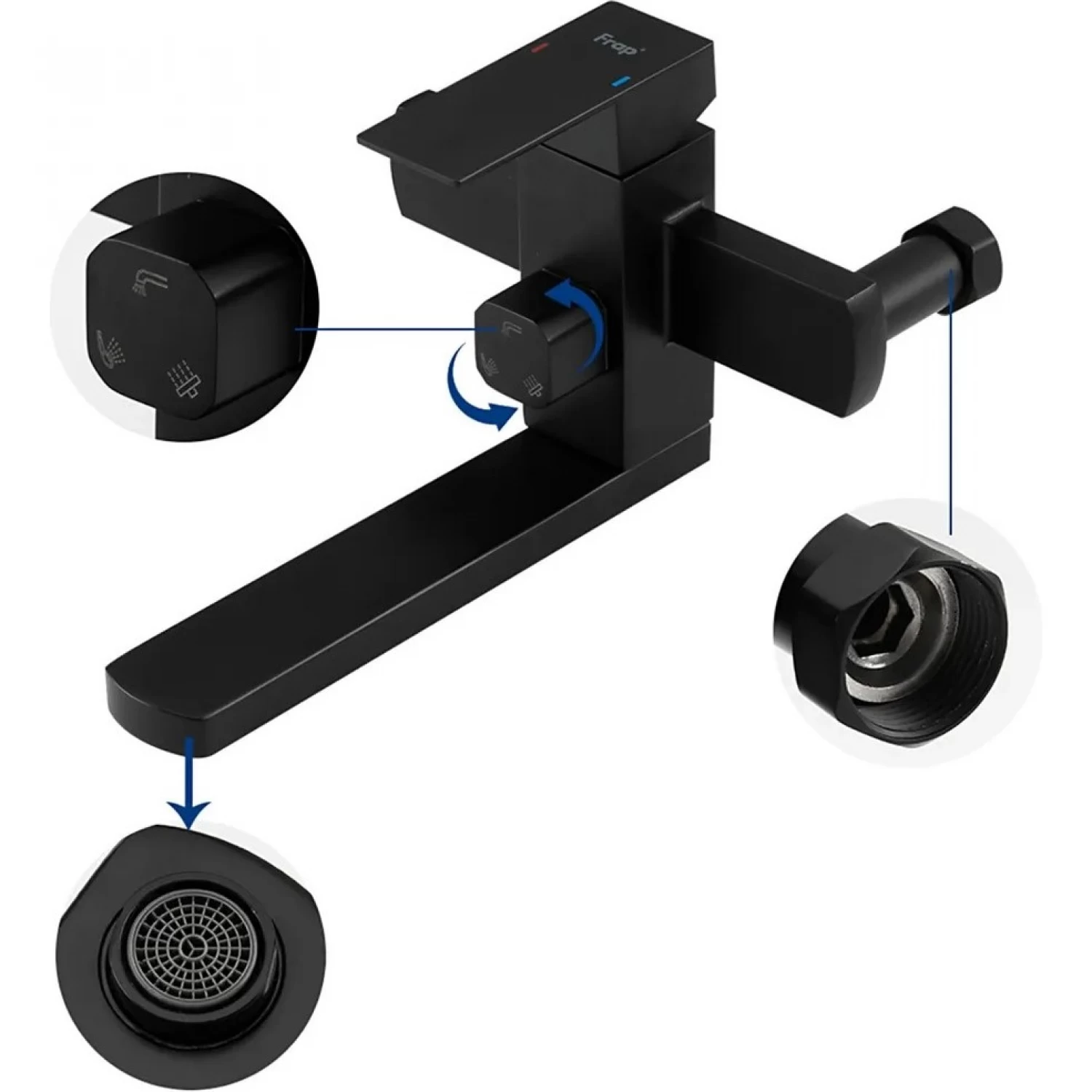 Душевая система Frap H802-6 F24802-16 черный