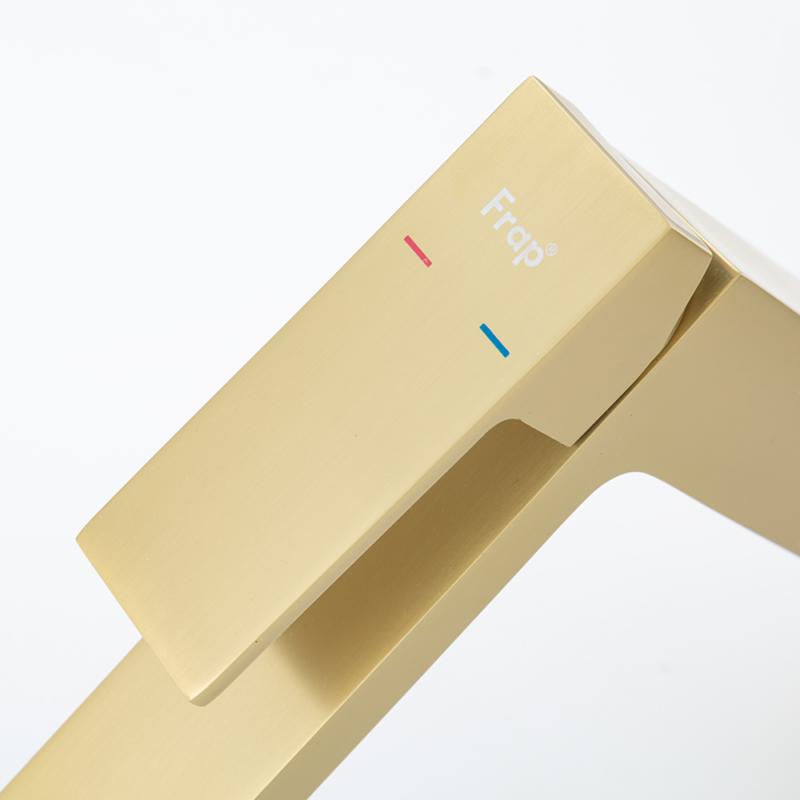 Высокий смеситель для раковины Frap H91-3 F1091-23 золотой сатин