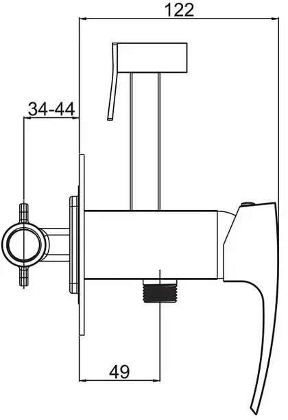 Гигиенический душ встраиваемый Gappo G07-9 G7207-9 оружейная сталь