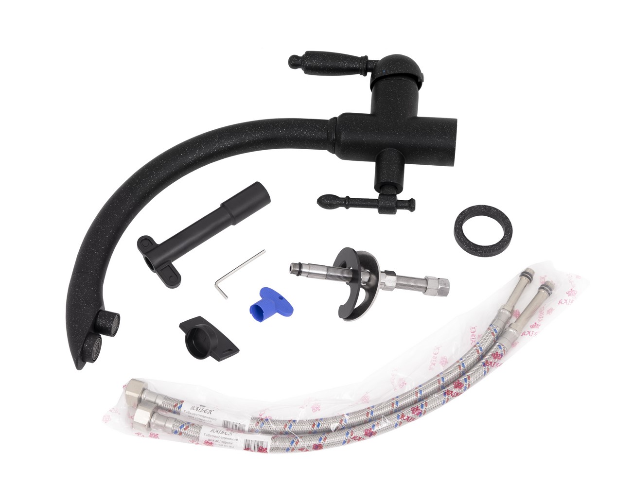 Смеситель для кухни с встроенным краном под питьевую воду Kaiser Vincent 31244-5 Black Pearl