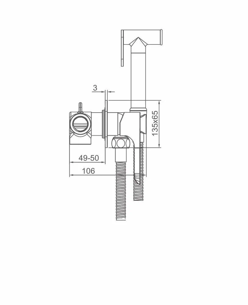 Гигиенический душ встраиваемый Gappo G48-3 G7248-32 золотой сатин