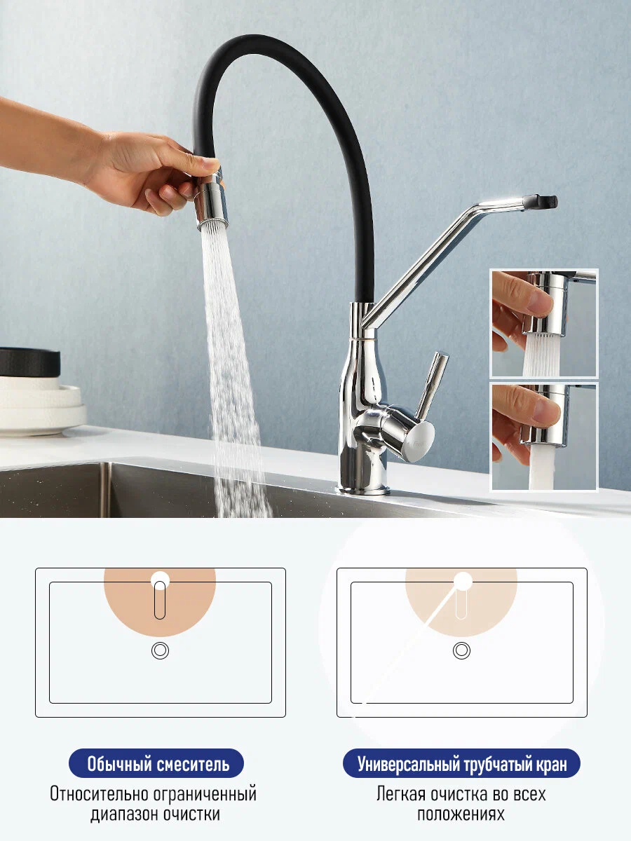 Смеситель для кухни Frap H97 F4497 хром