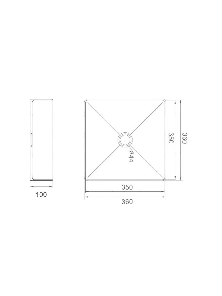 Накладная раковина 36*36 с донным клапаном Gappo GX201-3 золотой сатин