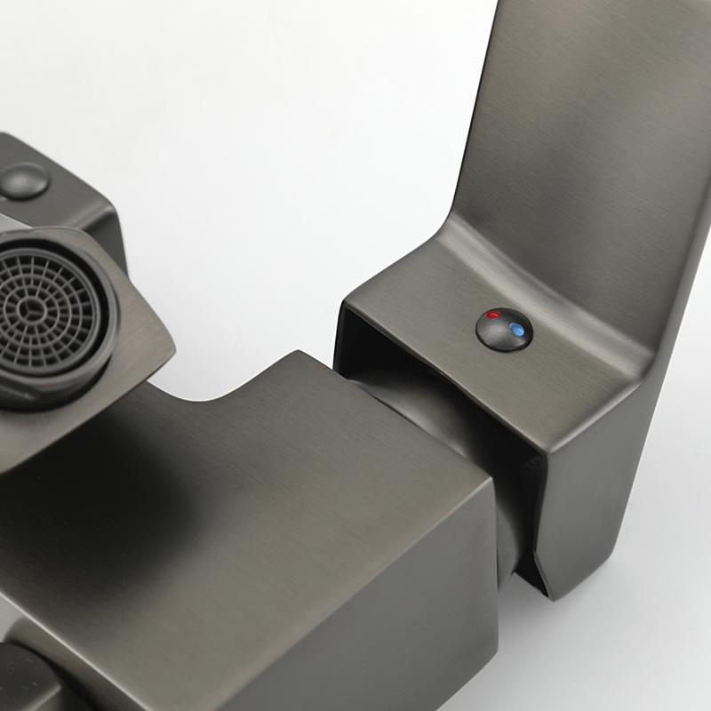 Душевая система Frap H76-9 F2476-9 оружейная сталь