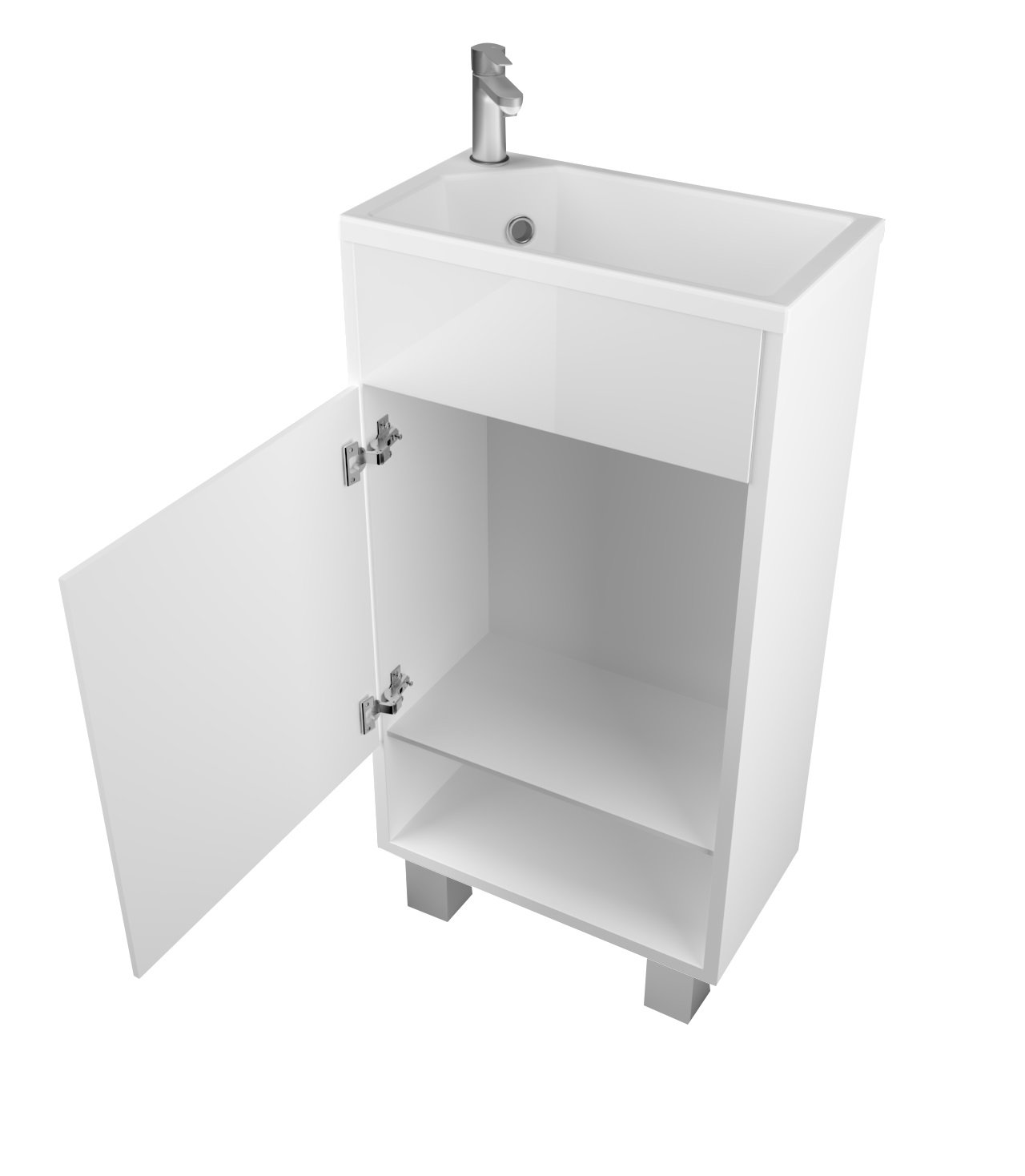 Тумба с раковиной 1Marka Lira 40Н 1д. Белый глянец L