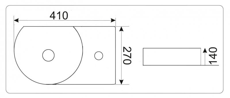 Подвесная раковина CeramaLux 41 N 9273L левая белая