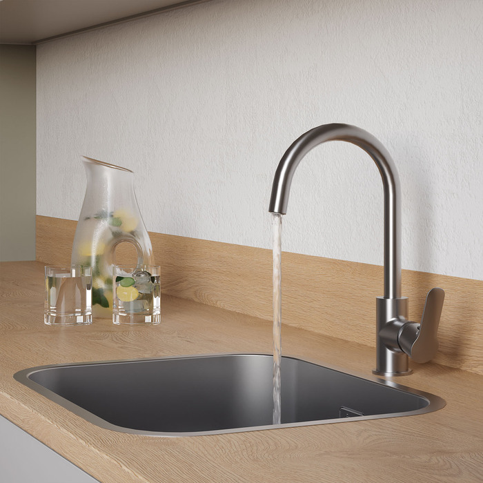 Смеситель для кухни с подключением фильтра Iddis Cuba CUBBNFJi05 сатин