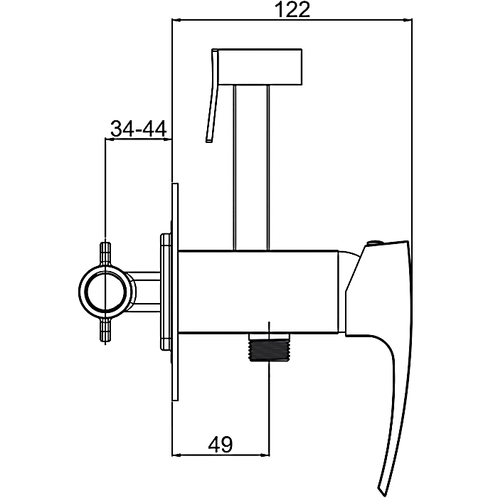 Встраиваемый гигиенический душ Gappo G07-6 G7207-6 черный матовый