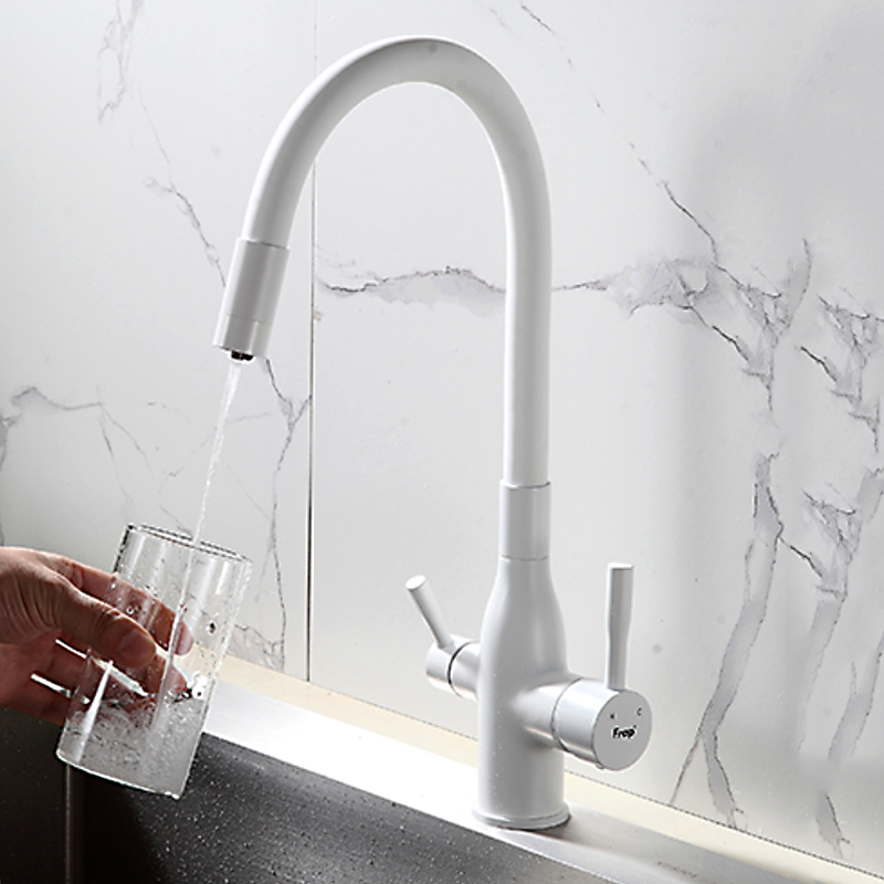 Смеситель для кухни с фильтром Frap H96 F4396-8 белый