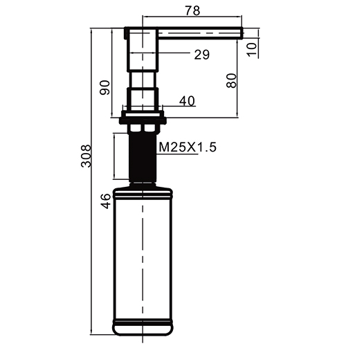 Встраиваемый дозатор для мойки Gappo G404-5 сатин