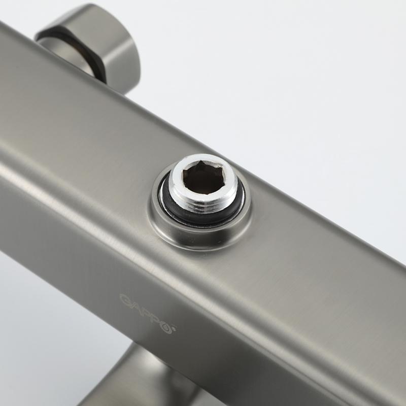 Душевая система с термостатом Gappo G91 G2491-9 оружейная сталь