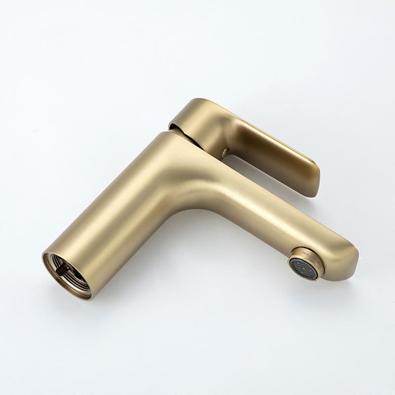 Смеситель для раковины Gappo G48-3 G1048-3 золотой сатин