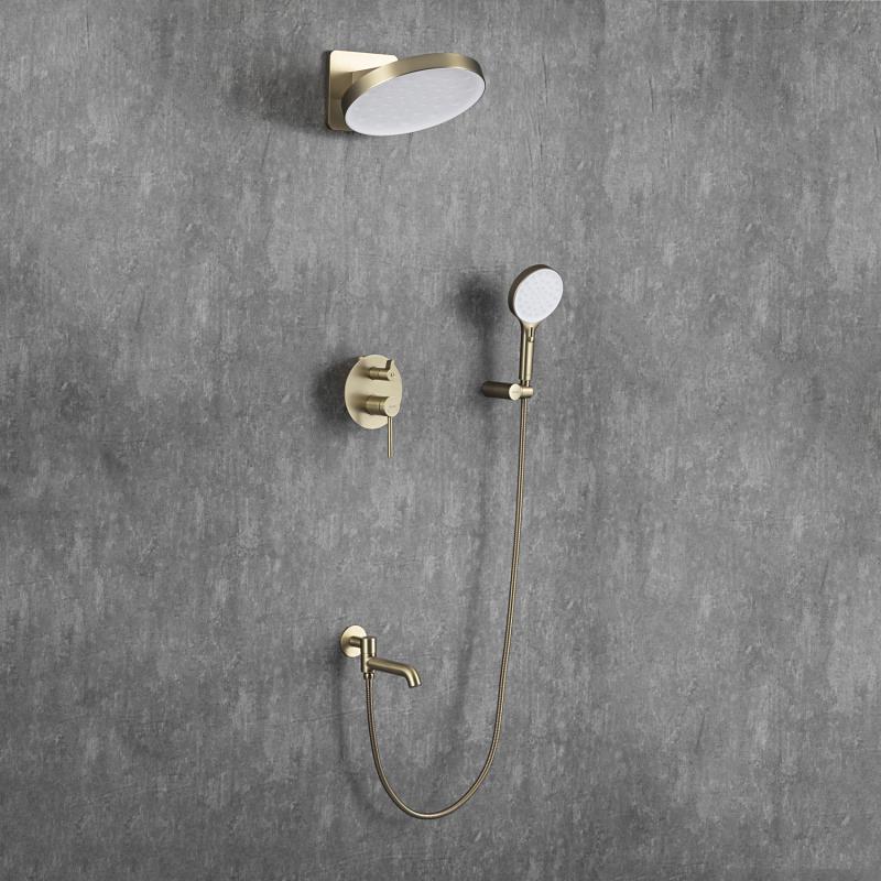 Встраиваемая душевая система Gappo G06-3 G7106-3 золотой сатин