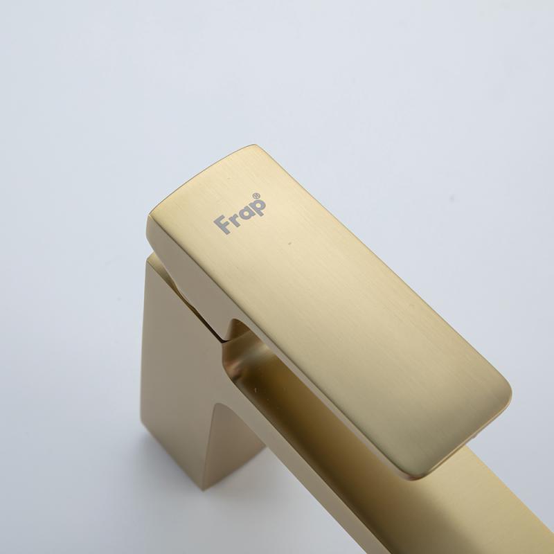 Смеситель для раковины Frap H90-3 F1090-3 золотой сатин