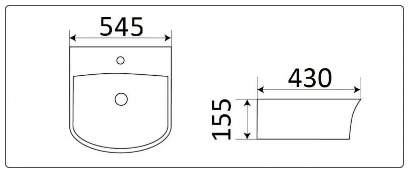 Подвесная раковина CeramaLux 54.5 N 78369C белая