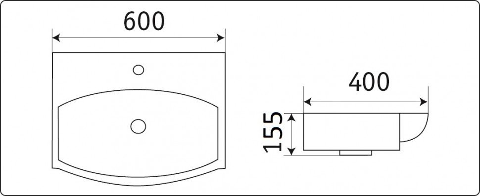 Подвесная раковина CeramaLux 60 N 78014D белая