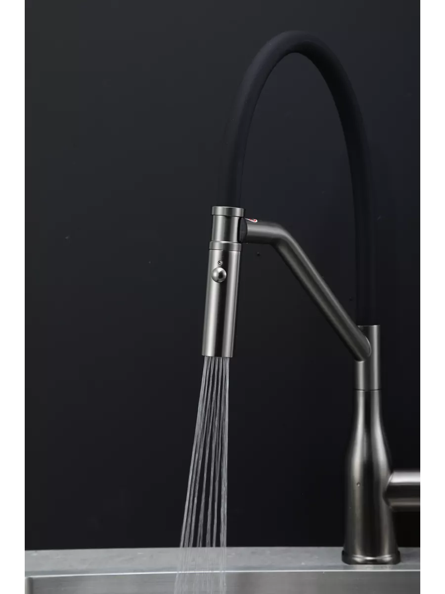 Смеситель для кухни Gappo G4098-19 оружейная сталь