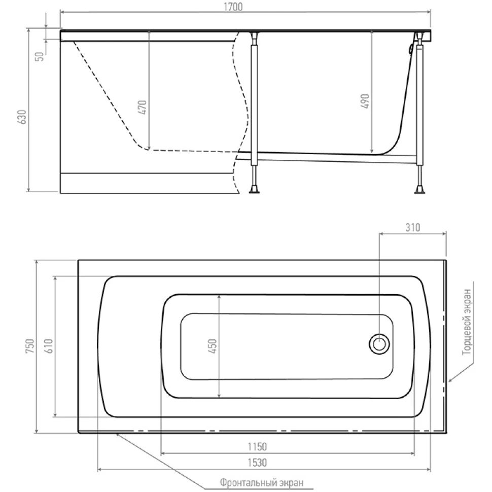 Акриловая ванна Alex Baitler Garda 170*75