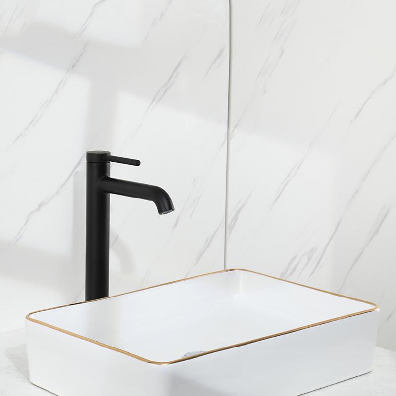 Высокий смеситель для раковины Gappo G06-6 G1006-26 черный