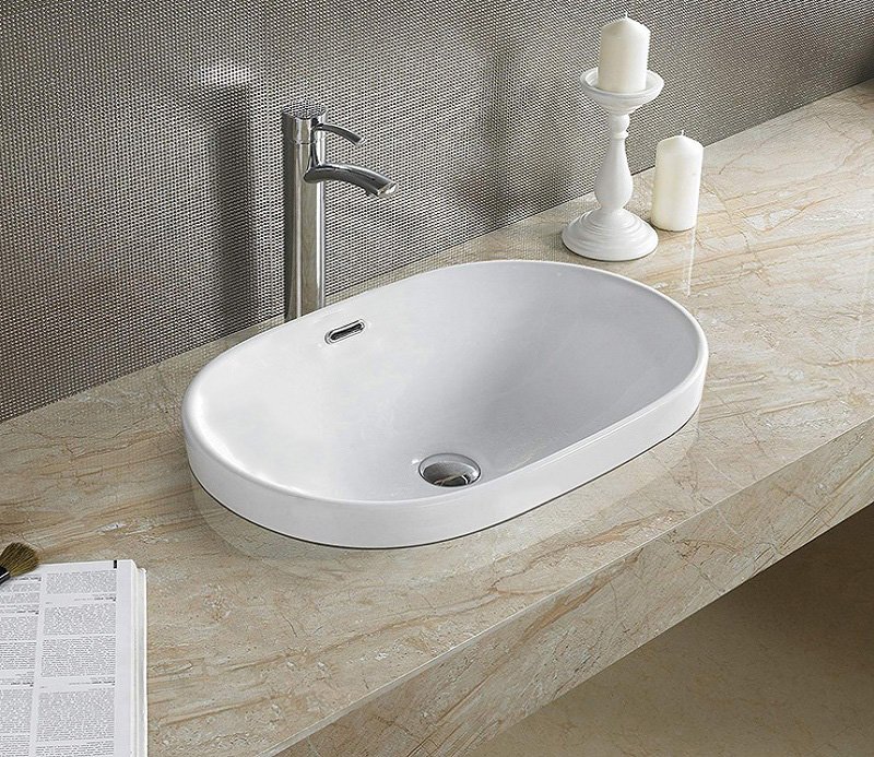 Полувстраиваемая раковина CeramaLux 60 N 5006C белая