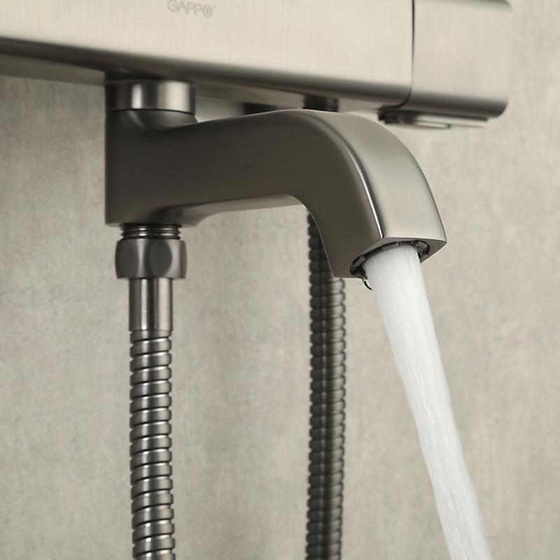 Душевая система с термостатом Gappo G91 G2491-9 оружейная сталь