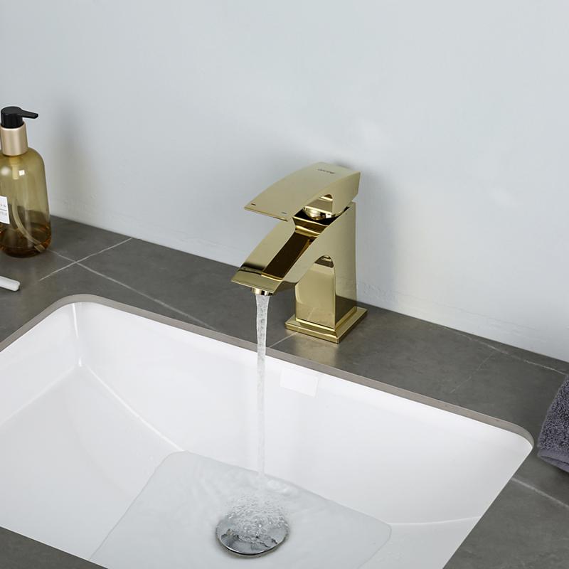 Смеситель для раковины Gappo G07-3 G1007-13 золото