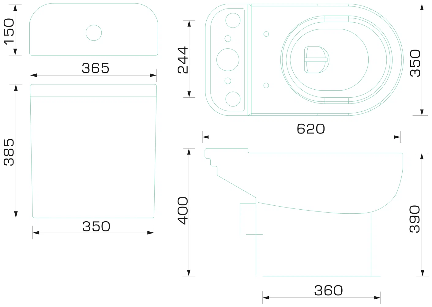 Унитаз-компакт Gesso W 103 горизонтальный выпуск, сиденье микролифт Soft-Close