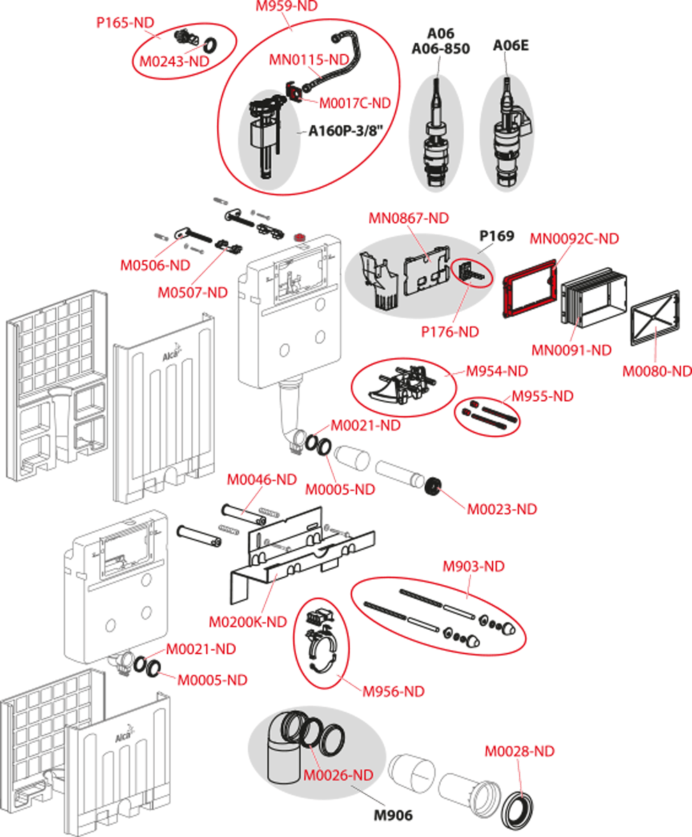 Инсталляция для подвесного унитаза Alcaplast Alcamodul AM100/1000