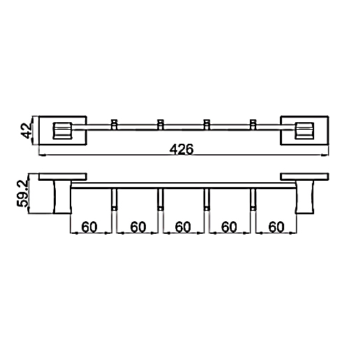 Планка с 4-мя крючками Gappo G07 G0716-40 хром