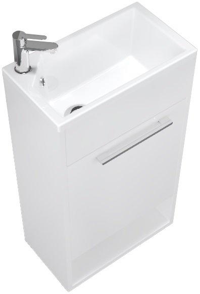 Тумба с раковиной 1Marka Lira 40Н 1д. Белый глянец L