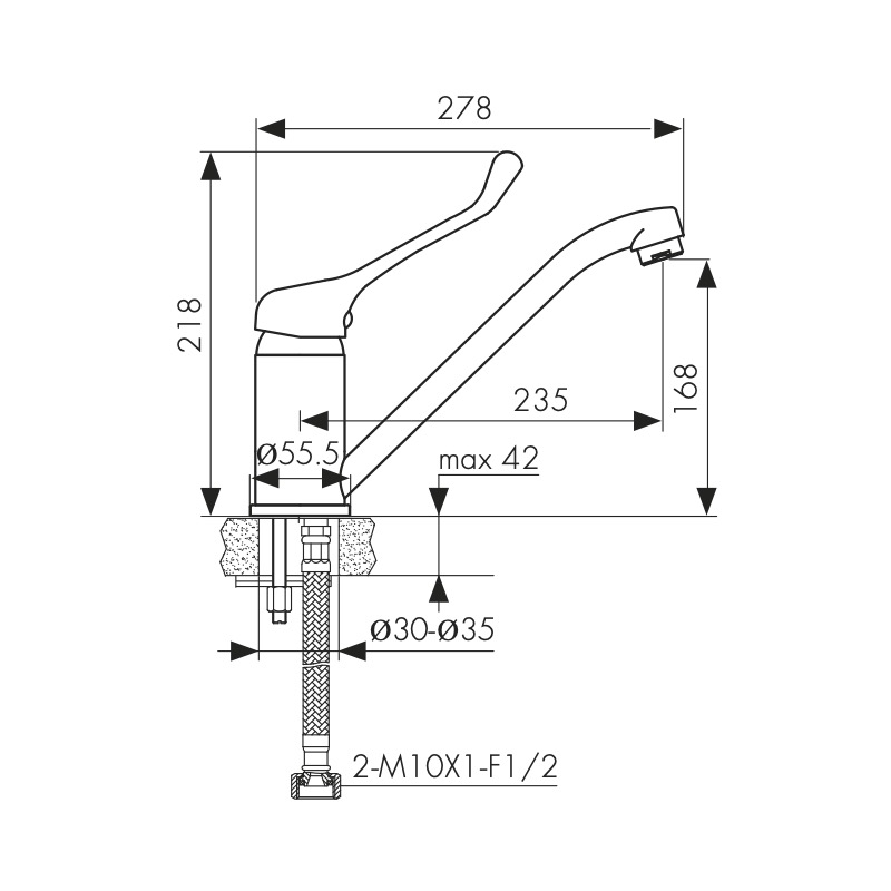 Локтевой смеситель Kaiser City 21033