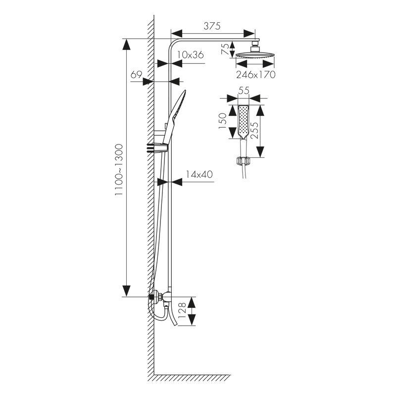 Душевая система с термостатом Kaiser Zinger 35282