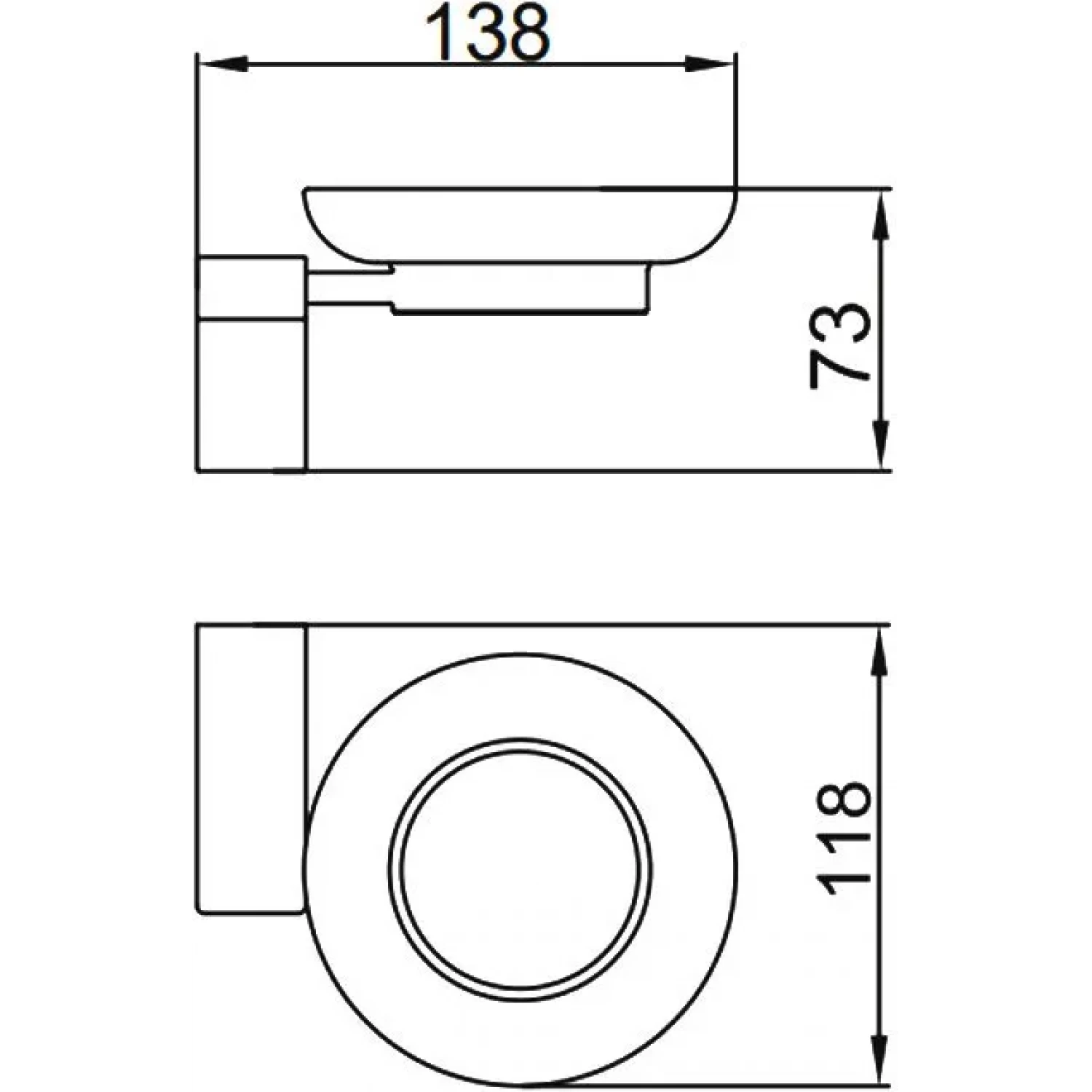 Мыльница-блюдце Frap F306-6 F30602-6 черный