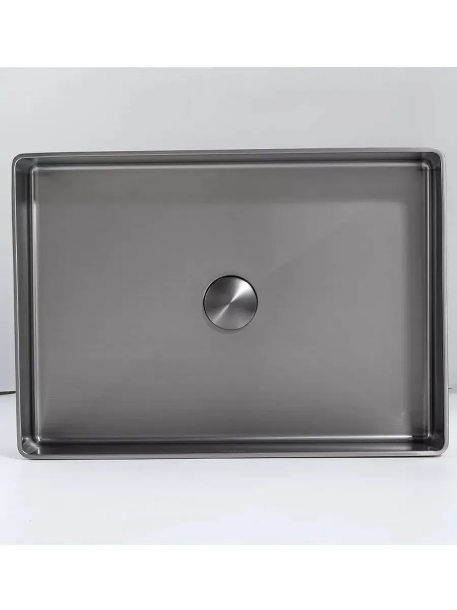 Накладная раковина 36*51 с донным клапаном Gappo GX401-9 оружейная сталь