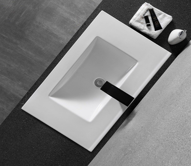 Полувстраиваемая раковина CeramaLux 71 N YJ803-70 белая