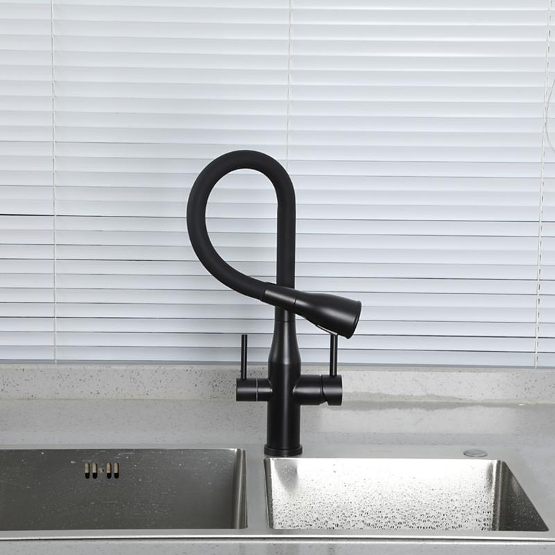 Смеситель для кухни с фильтром Gappo G4399-66 черный