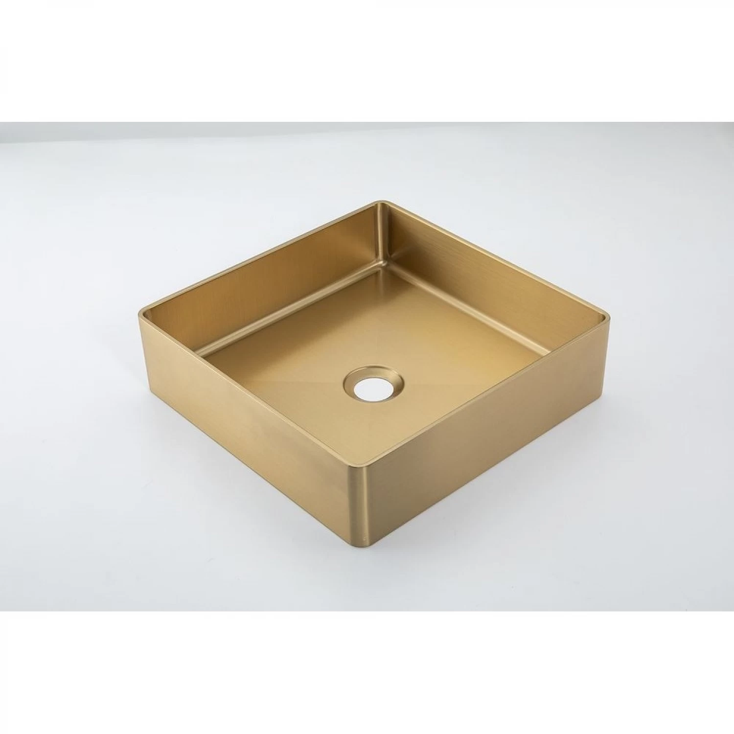 Накладная раковина 36*36 с донным клапаном Gappo GX201-3 золотой сатин