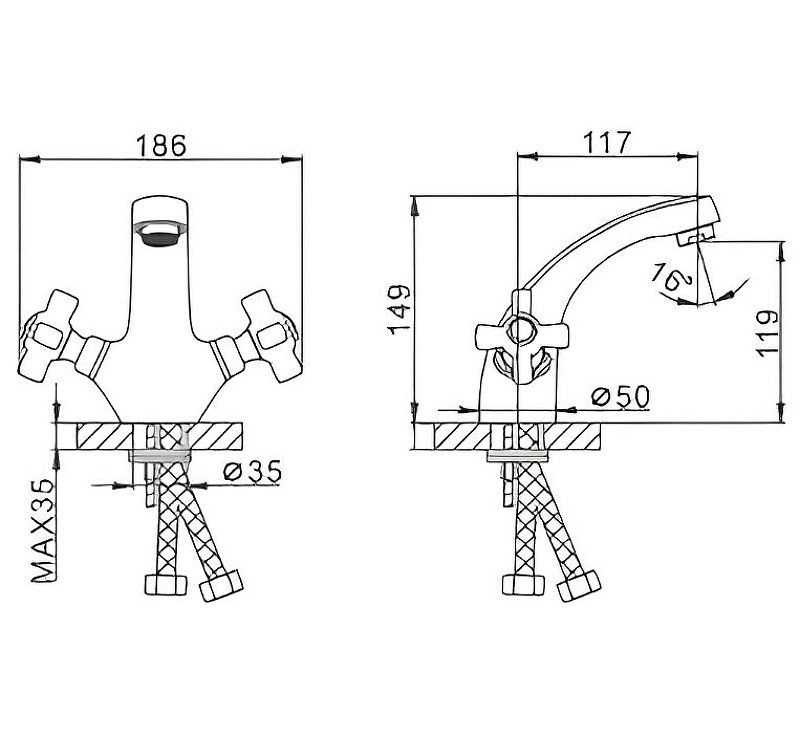 Смеситель для раковины Frap H24 F1024