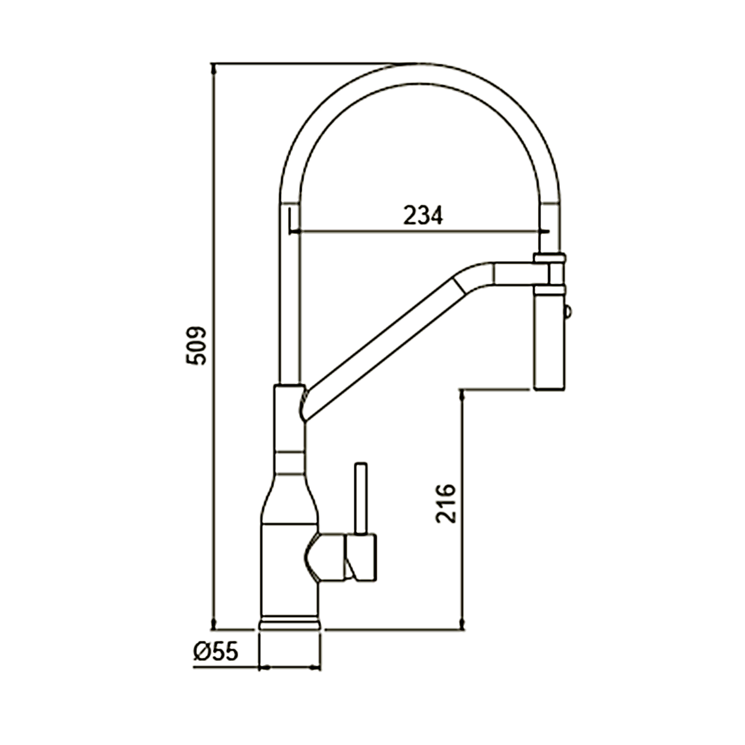 Смеситель для кухни Gappo G4098-16 черный