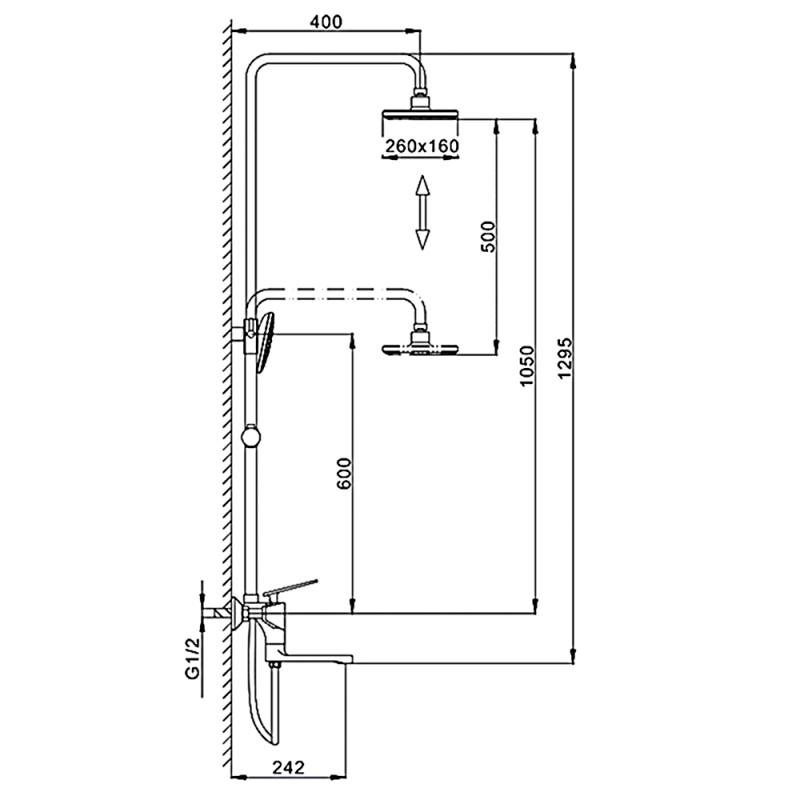 Душевая система Frap H58 F2458 белый-хром