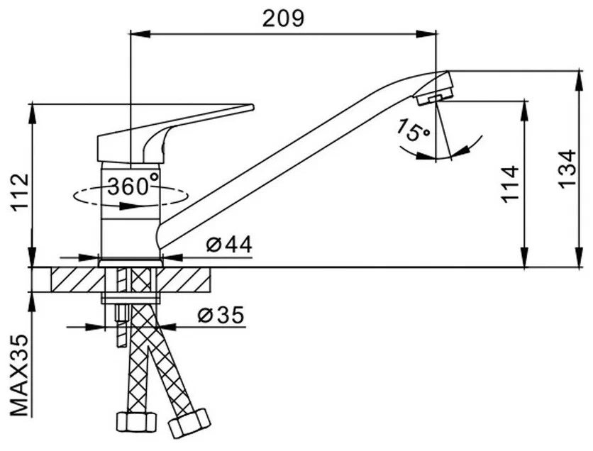 Смеситель для кухни Frap H13 F4213 хром