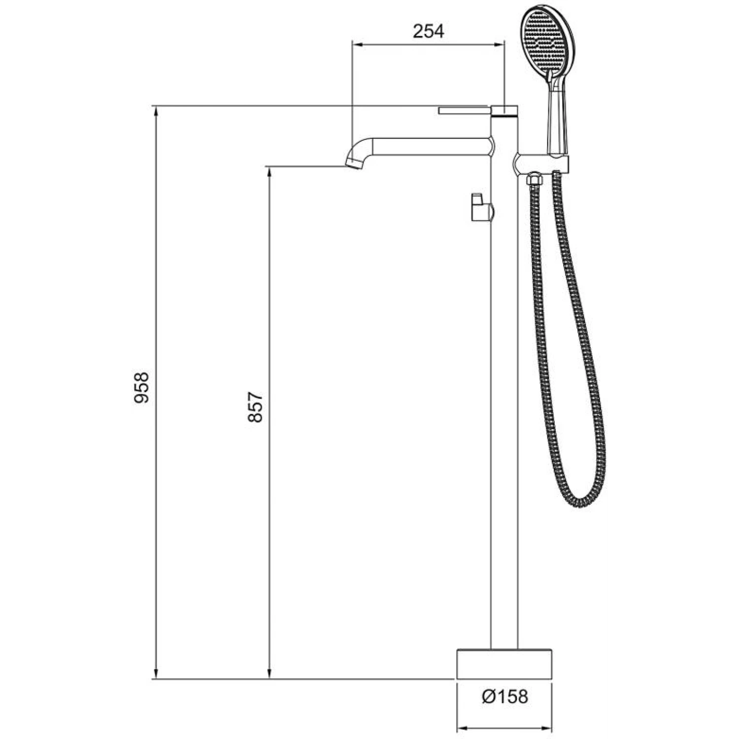 Напольный смеситель Gappo G06-9 G3006-9 оружейная сталь