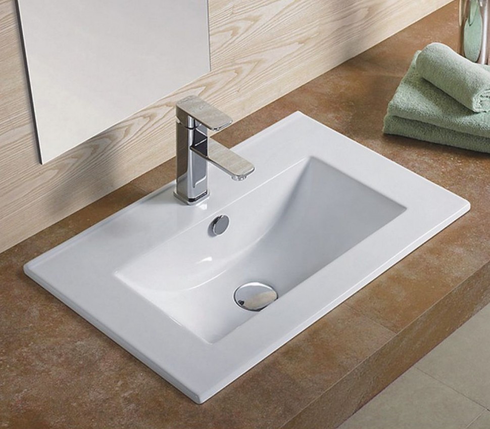 Полувстраиваемая раковина CeramaLux 61 N YJ803-60 белая