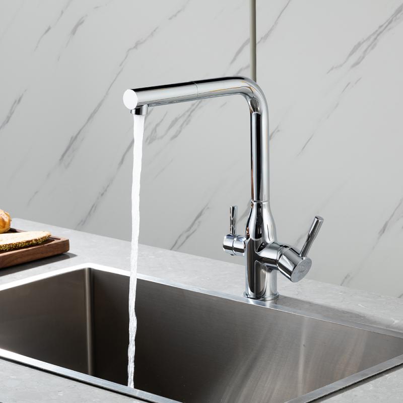 Вытяжной смеситель для кухни с фильтром Frap H96 F4396-30 хром